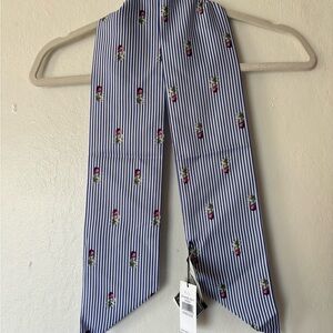 NWT Banana Republic Blue Striped Scarf with Pineapple Accents